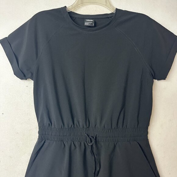 THE NORTH FACE Never Stop Wearing DRESS Small Short Sleeve Black upf 50 elastic - Picture 3 of 7
